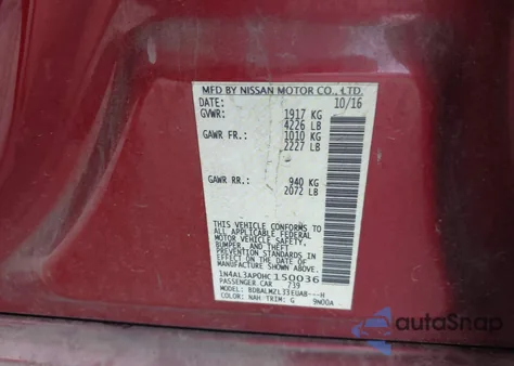 2017 Nissan Altima 2.5 Sv from USA, damaged, VIN 1N4AL3AP0HC150036